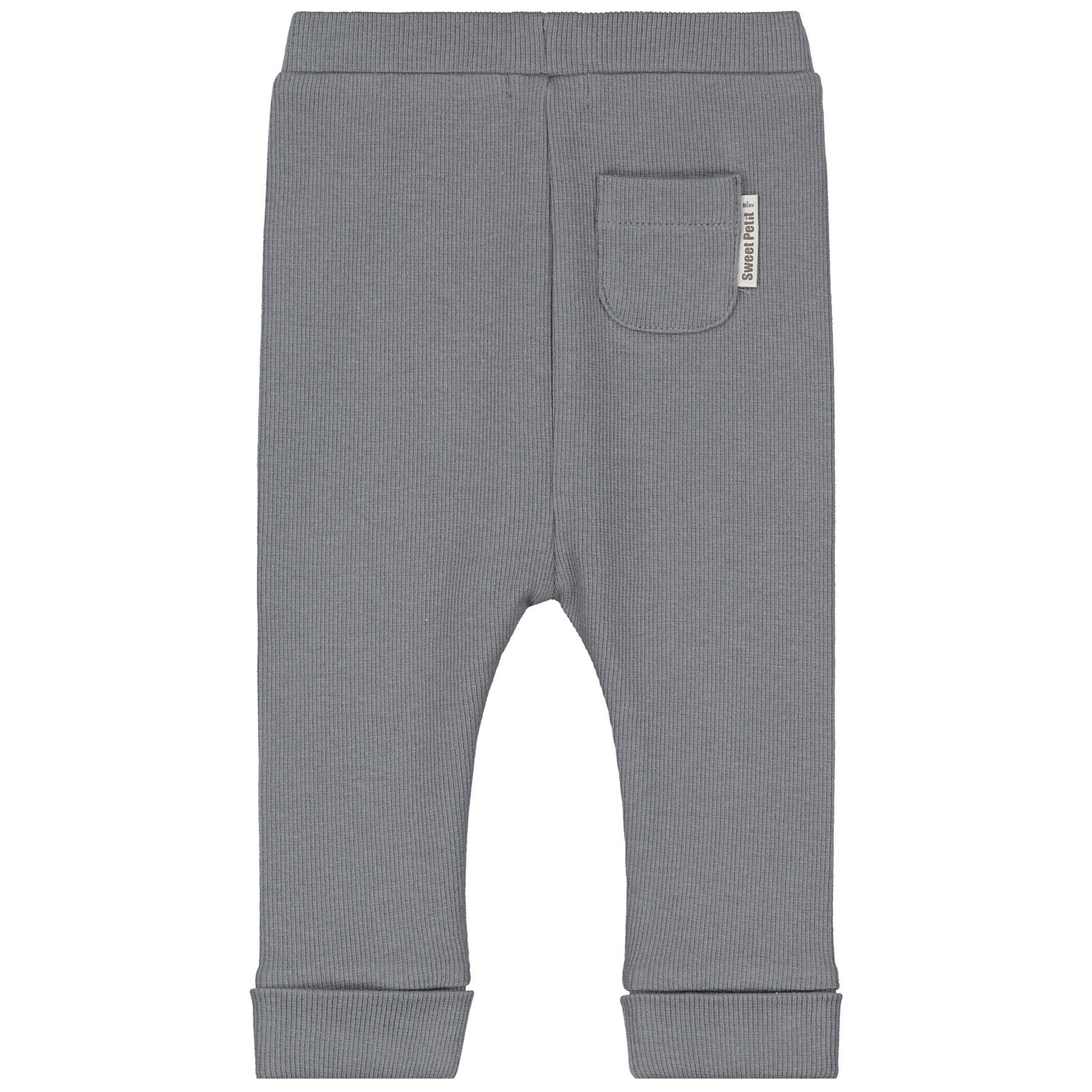 Sweet Petit Mini broek rib  effen grijs