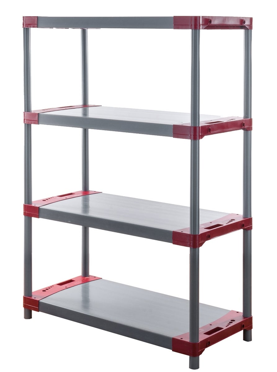 PROREGAL Plastic Plank Big Grey Bear Laag HxBxD 138 x 90 x 46 cm Plank Draagvermogen 160 kg Grijs/Rood