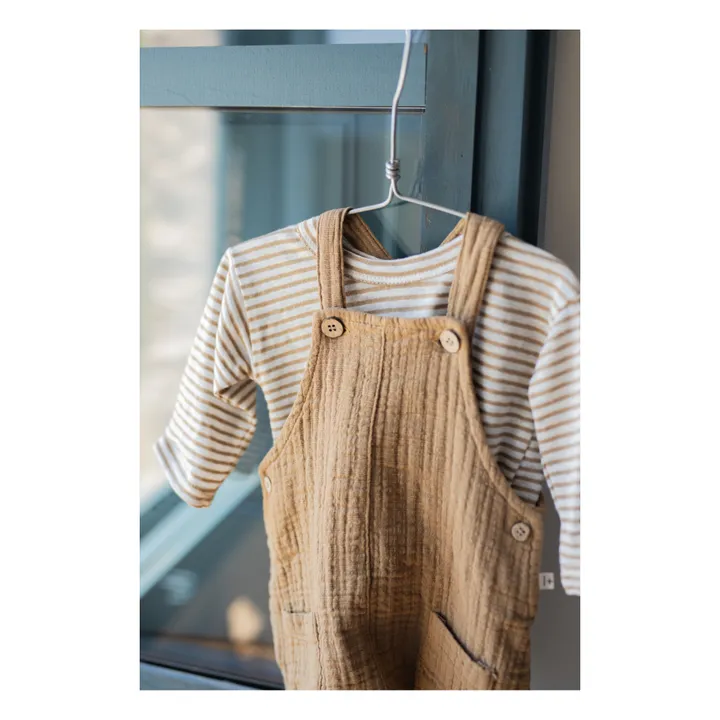 1+ in the family T-Shirt Rayé en Lin Mikel | Camel