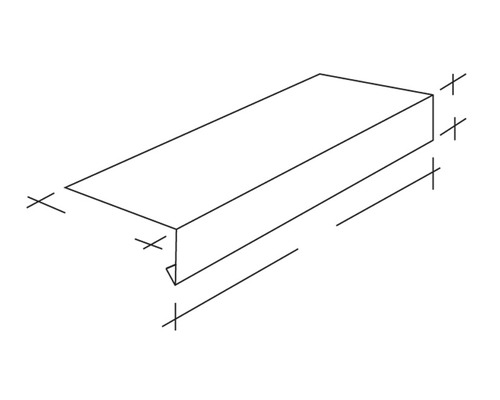 PRECIT Aluminium gootbeugel 90° zonder druiprand 1000 x 205 x 32 mm