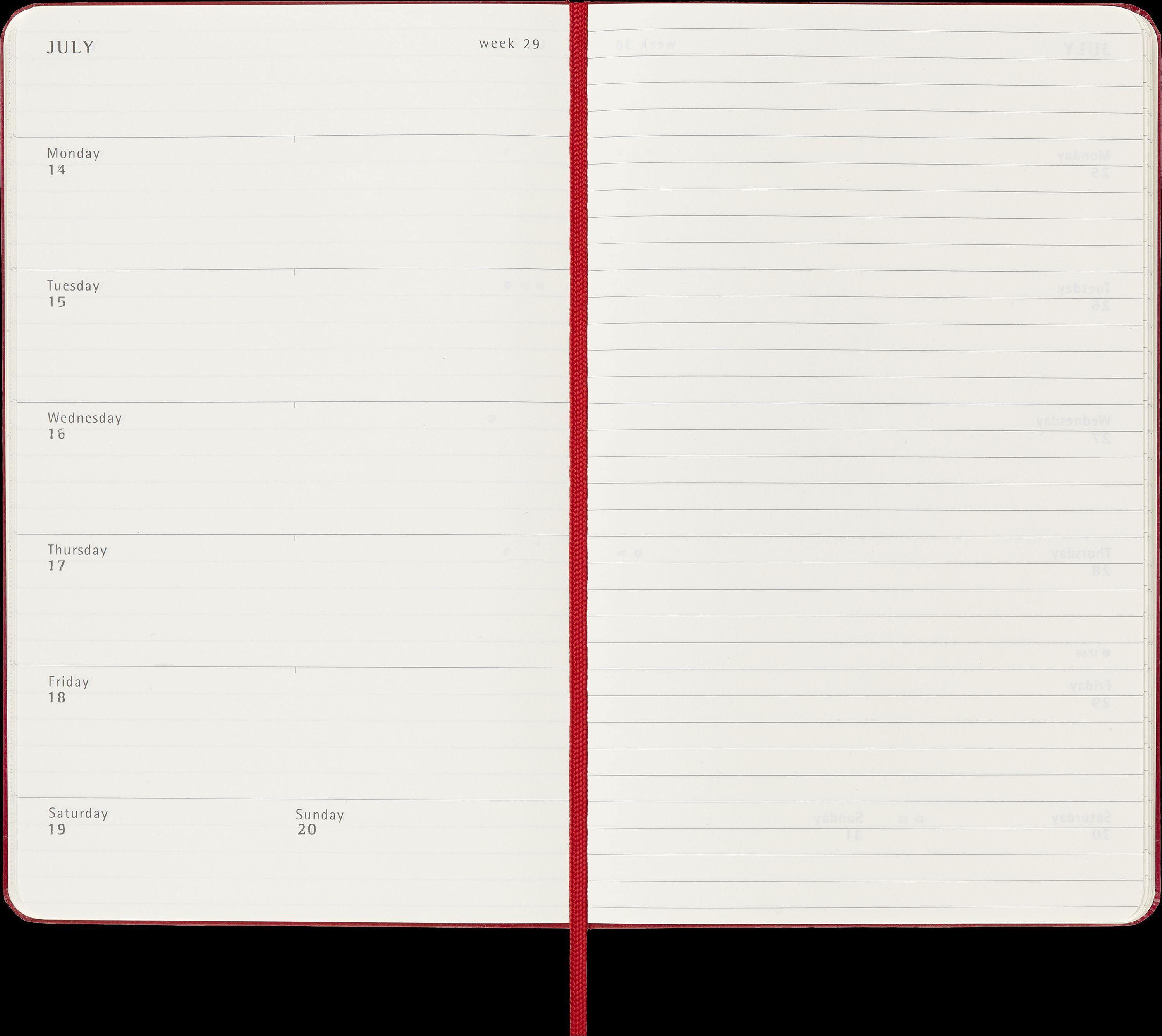 Moleskine 18 Monate Wochen Notizkalender 2024/2025, L/A5