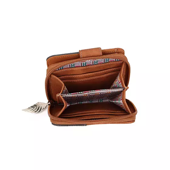 Hi-Di-Hi Little Magpie Wallet Cognac/ Dark Grey