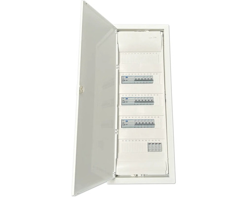 Hager VU60BV1 kleine verdeelkast, 5 rijen, uitgerust en bedraad, BxHxD 348x880,5x94,5/90 mm, wit