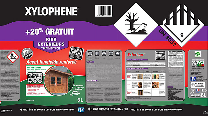 Traitement extérieur Xylophène Bois s 5L + 20% gratuit