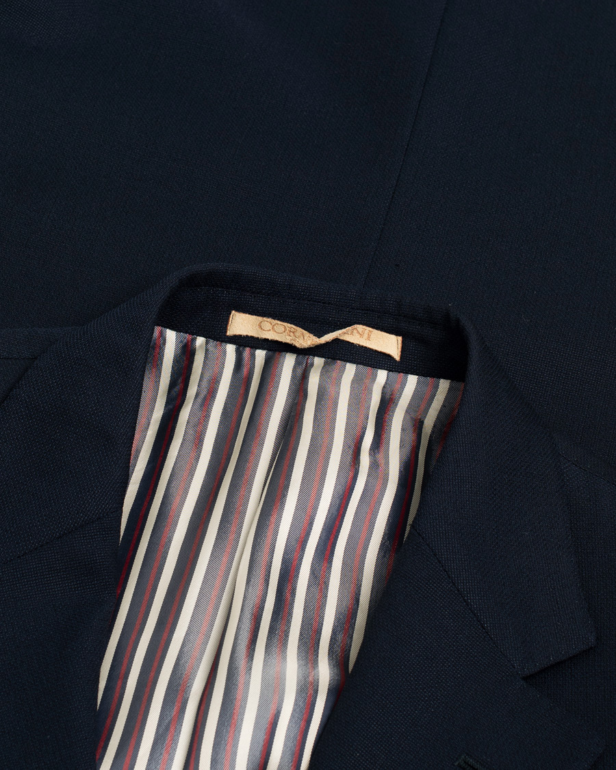Corneliani Wool Hopsack Club Blazer Navy 48
