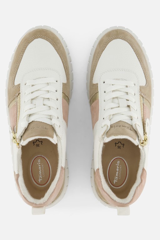 Tamaris Comfort Sneakers beige Leer