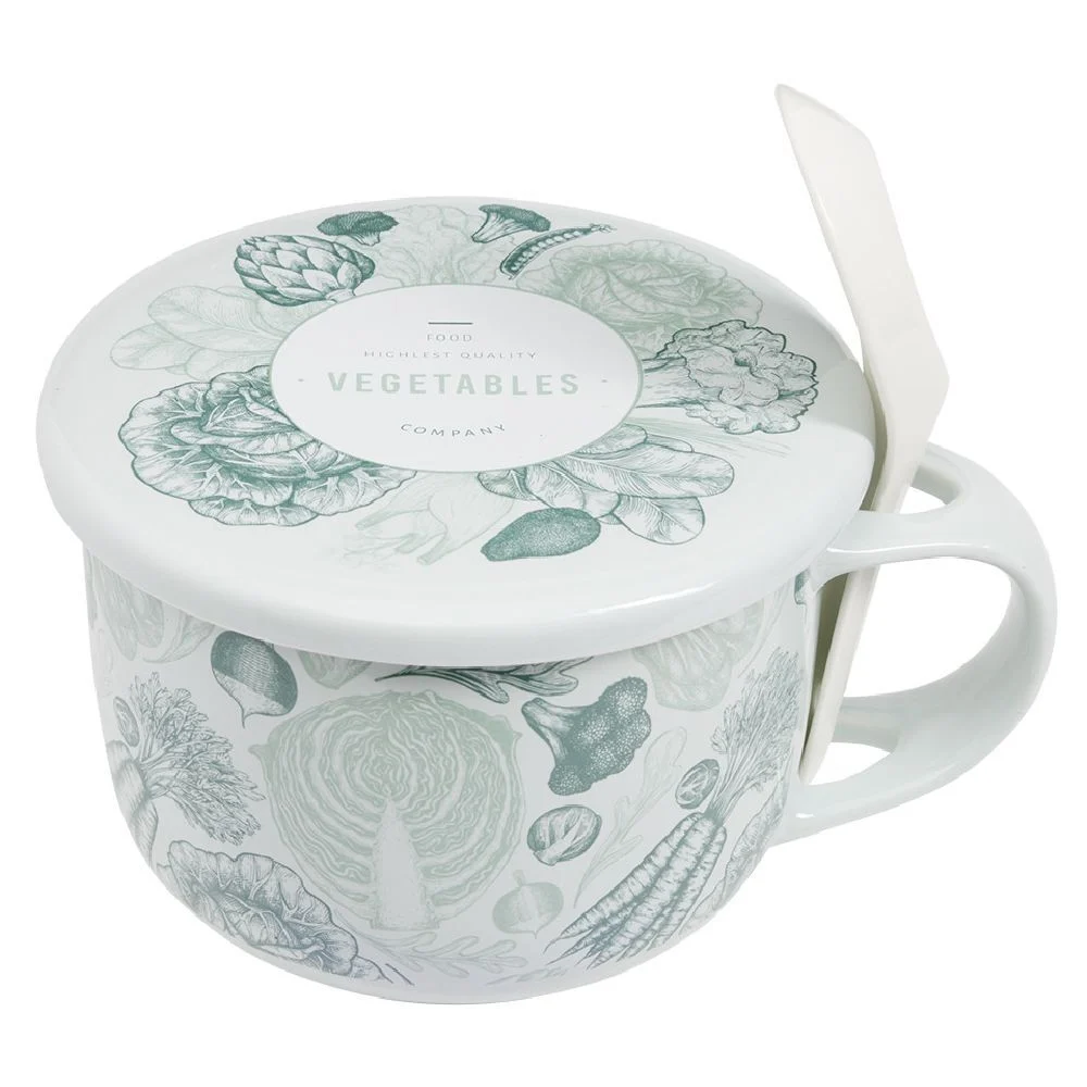 Bol soupe jumbo 62cl et cuillère porcelaine nature