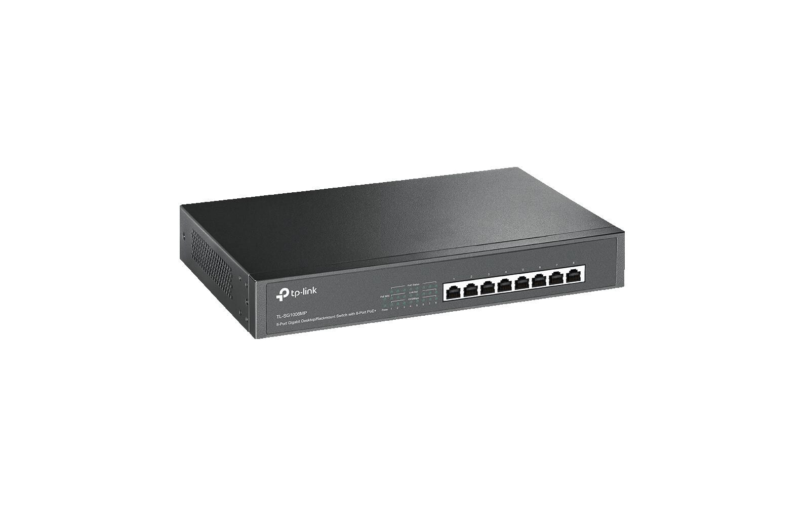 PoE+ Switch TL-SG1008MP V2 8 Port8-Port Gigabit Desktop/Rackmount Switch mit 8-Port PoE+