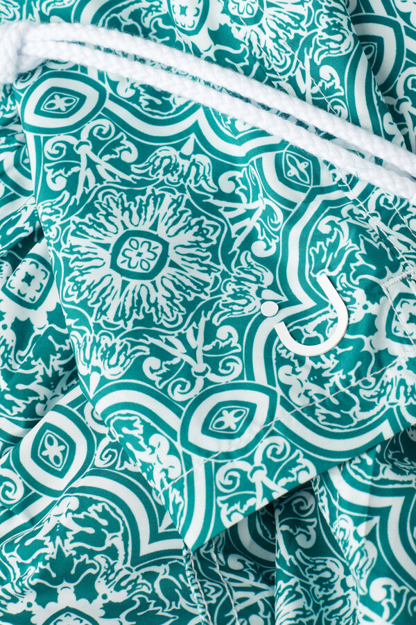 Maiô boxer com estampa verde majólica