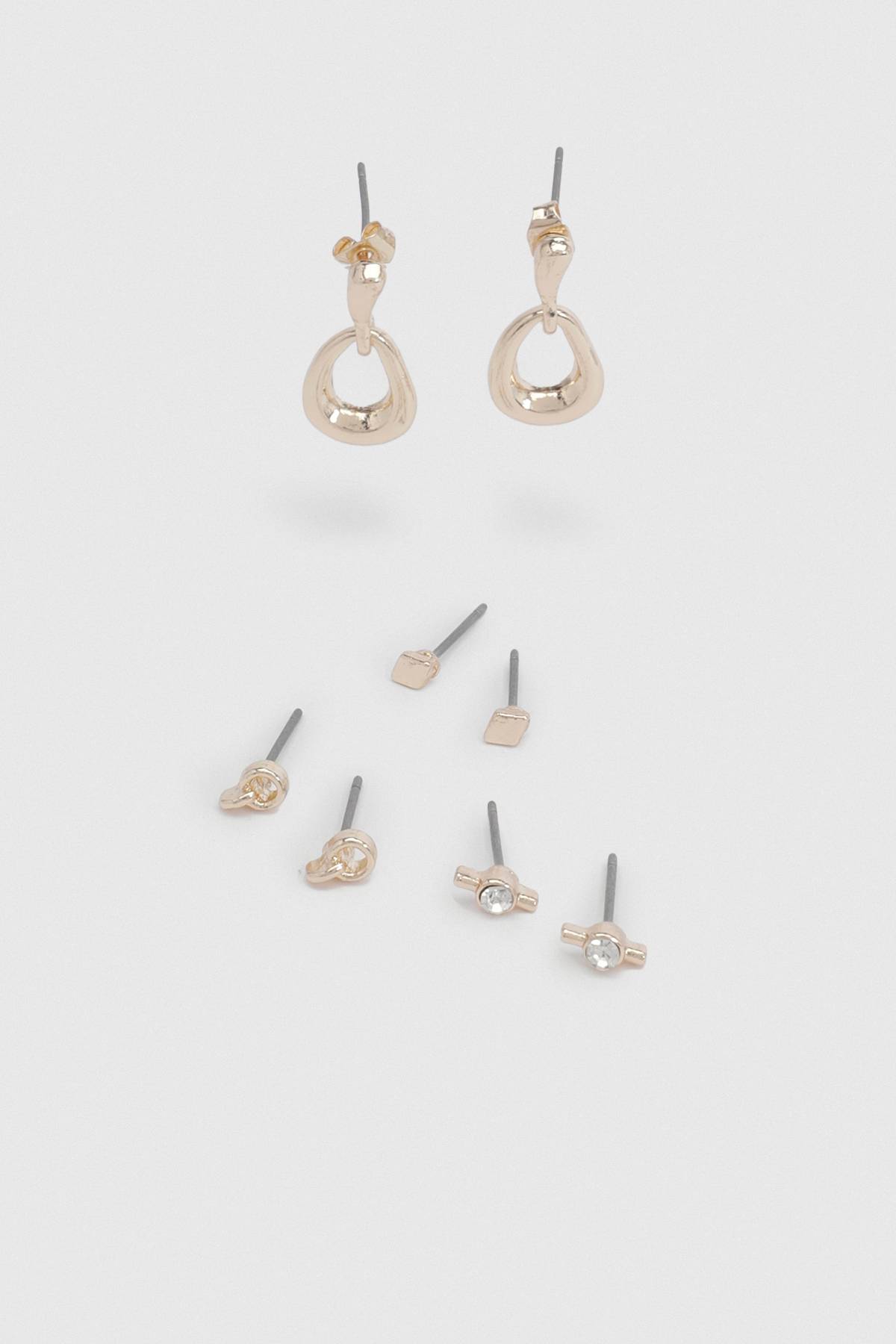 boohoo Lot De 4 Paires De Boucles D'oreilles Clous Abstraites