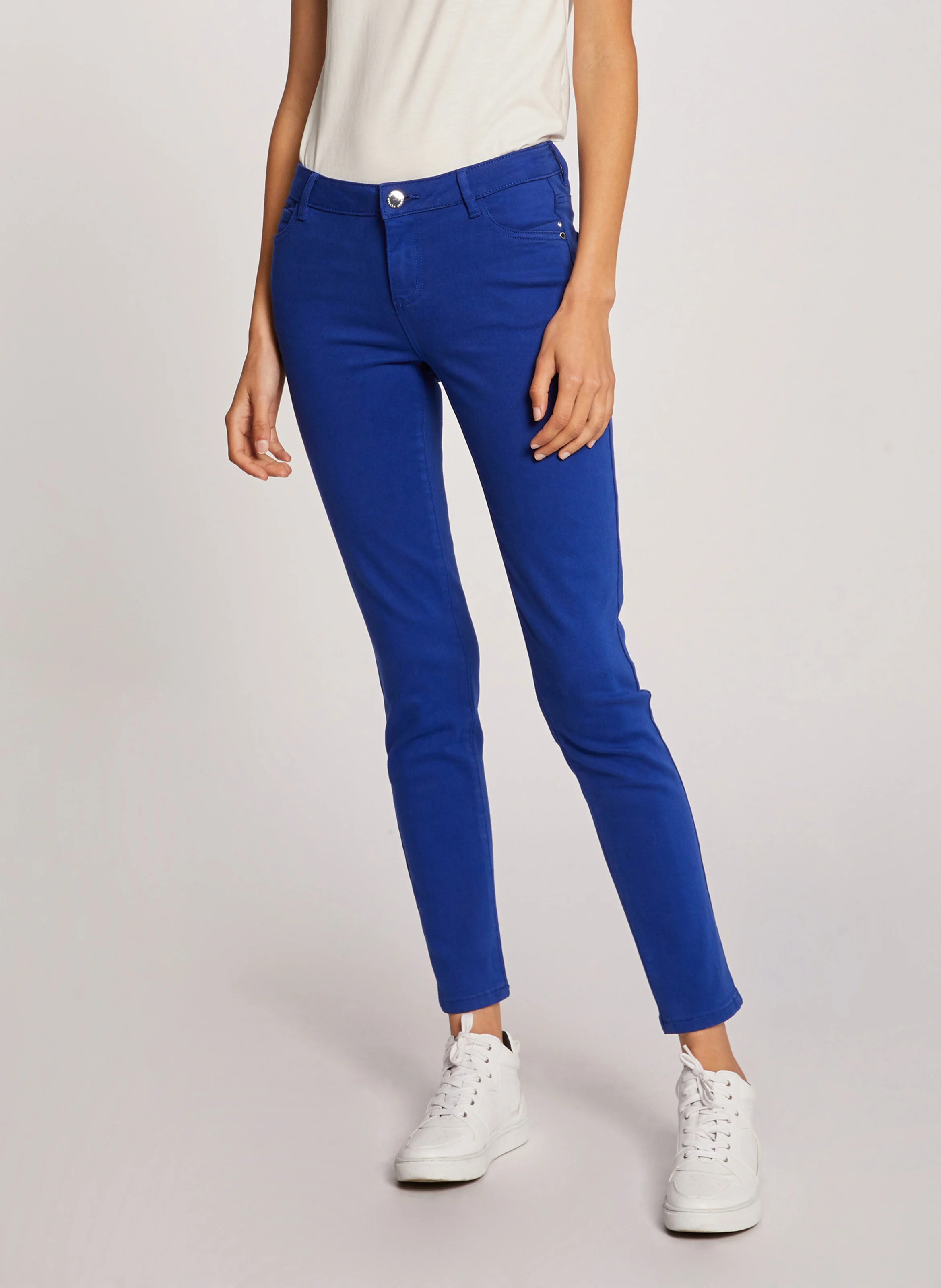 PETRA - Pantalon skinny taille basse | Bleu