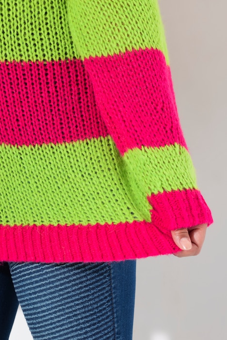 Pullover, Straight Fit, Blockstreifen, Herz-Smiley