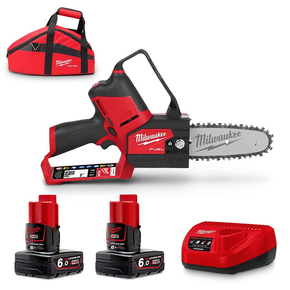 MILWAUKEE FUEL™ HATCHET™ 12V Brushless 2 x 6.0Ah 152mm Pruning Saw Kit M12FHS602B