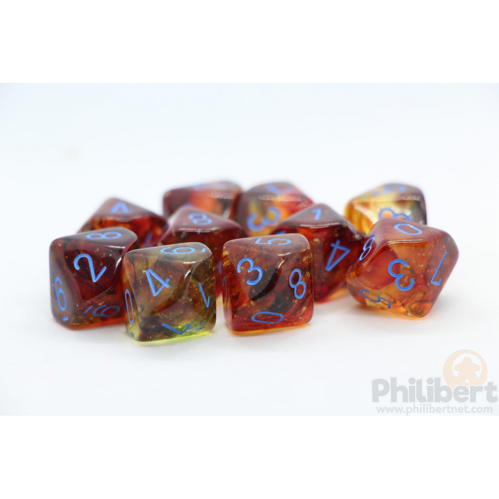 Set de 10 Dés 10 Faces Chessex : Nebula