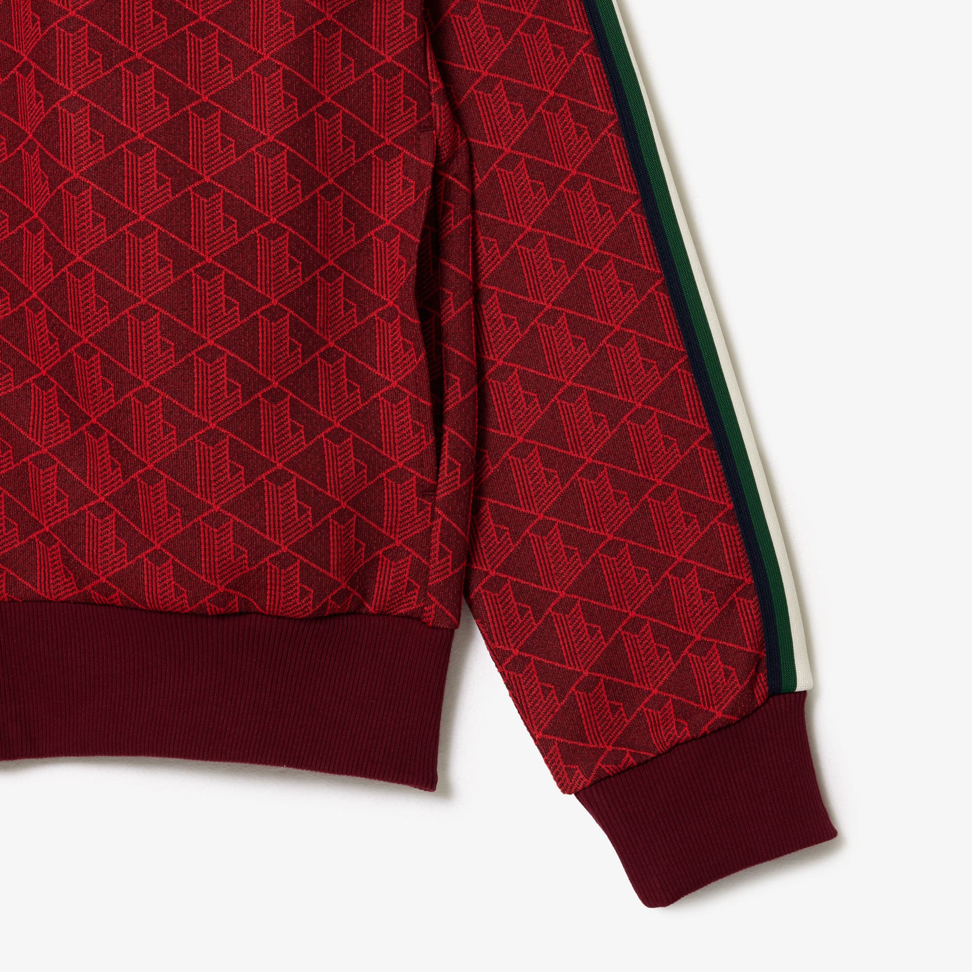 Sweatjacke mit Paris-Jacquard-Monogramm Sweatshirts - Rot - Lacoste - Herren
