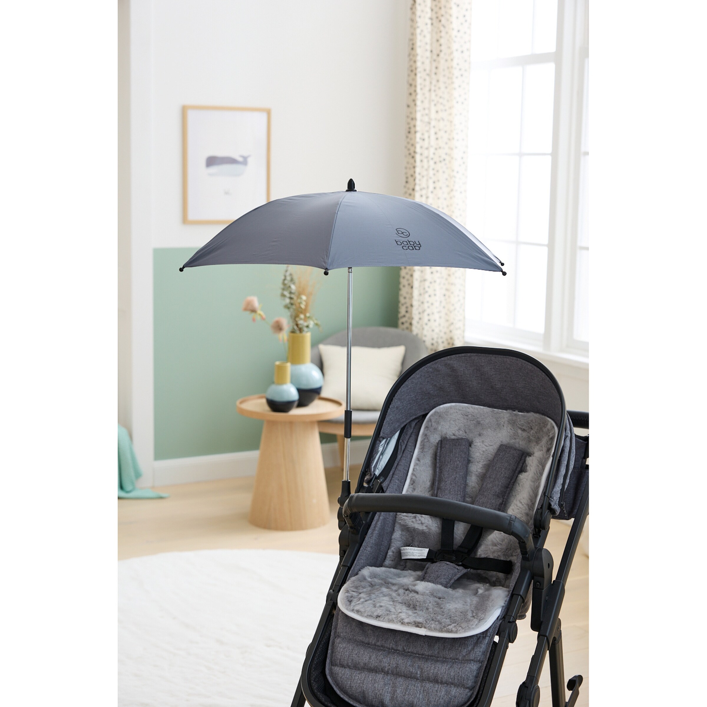babycab Universal Sonnenschirm für Kinderwagen dunkelgrau