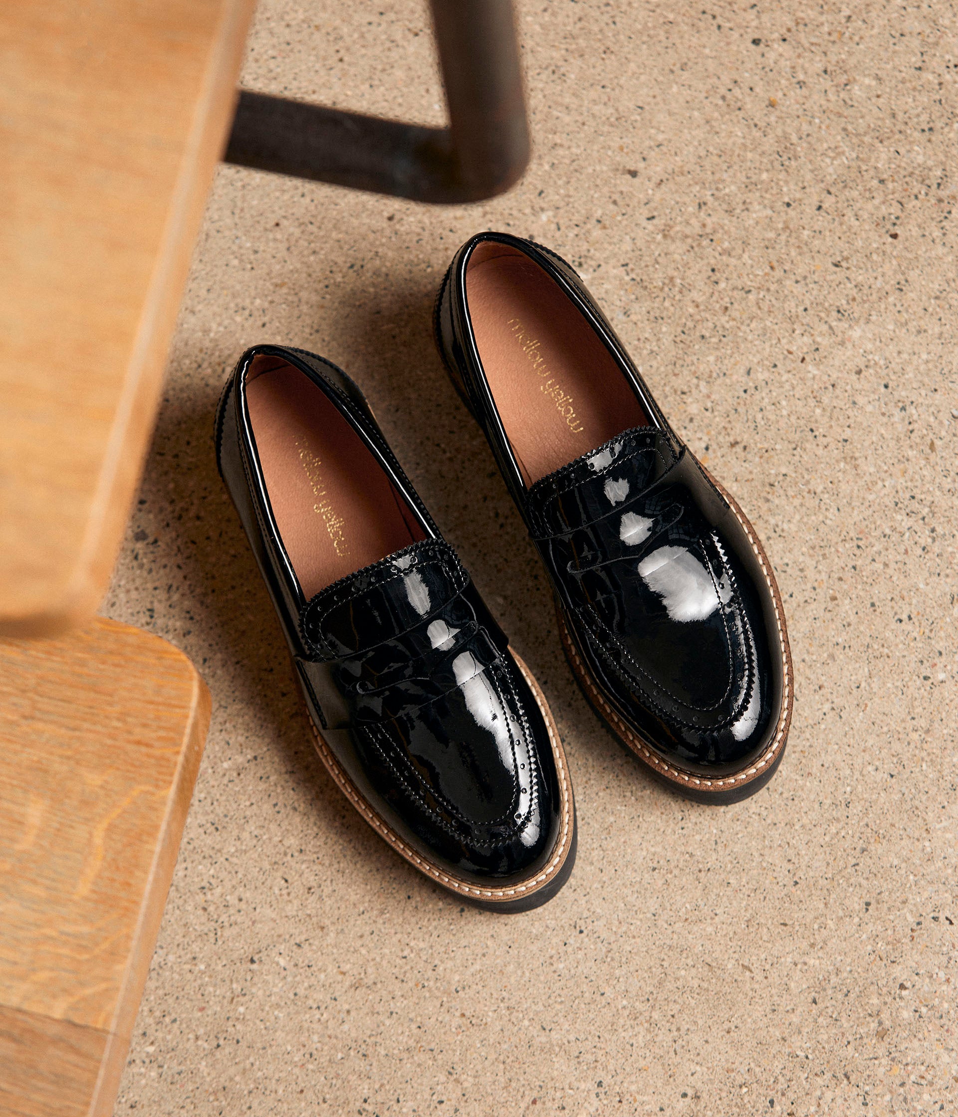 Mocassins noirs vernis Caliope