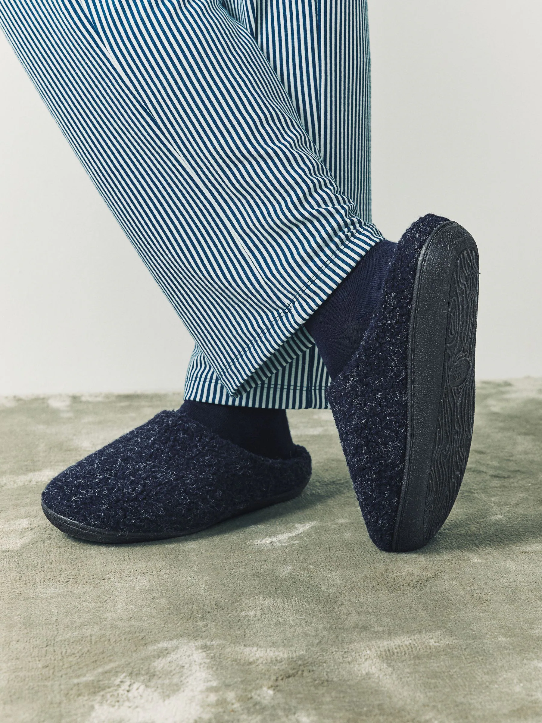 Marineblauw - Mouled Footbed Mule Slippers