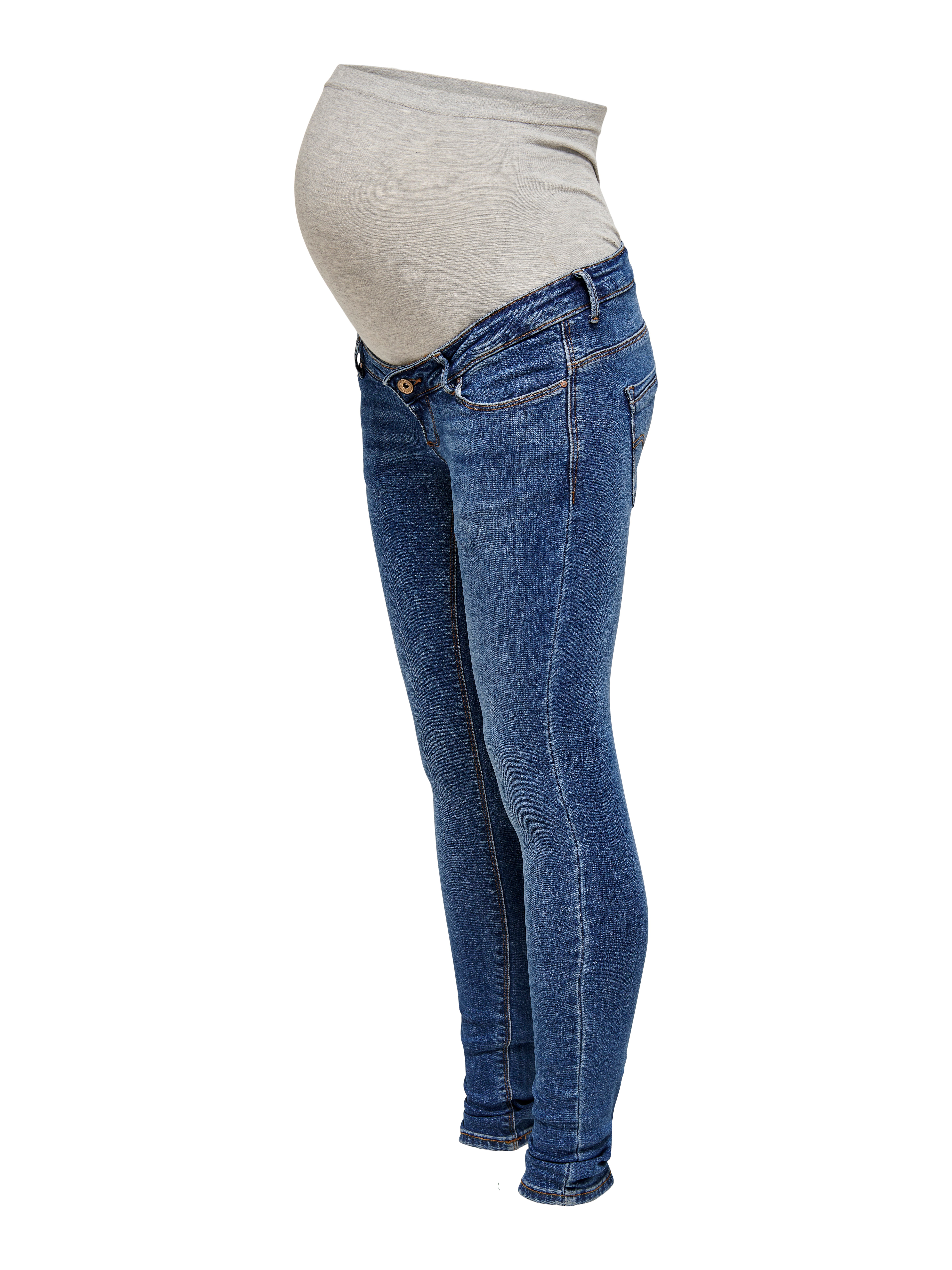OLMPAOLA Hohe Taille Skinny Fit Jeans Medium Blue Denim