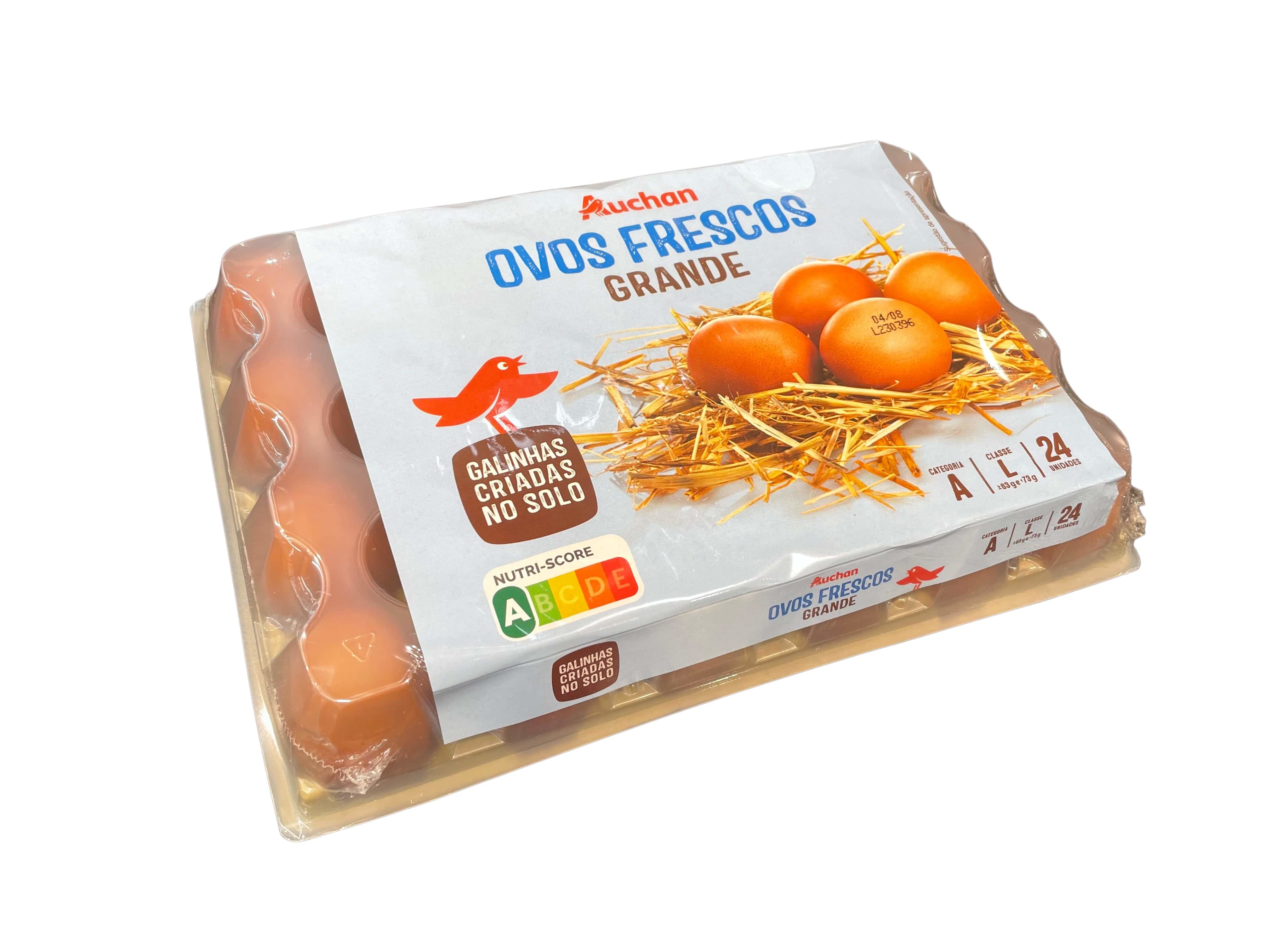 OVOS AUCHAN GALINHAS SOLO CLASSE L DUAS DÚZIAS