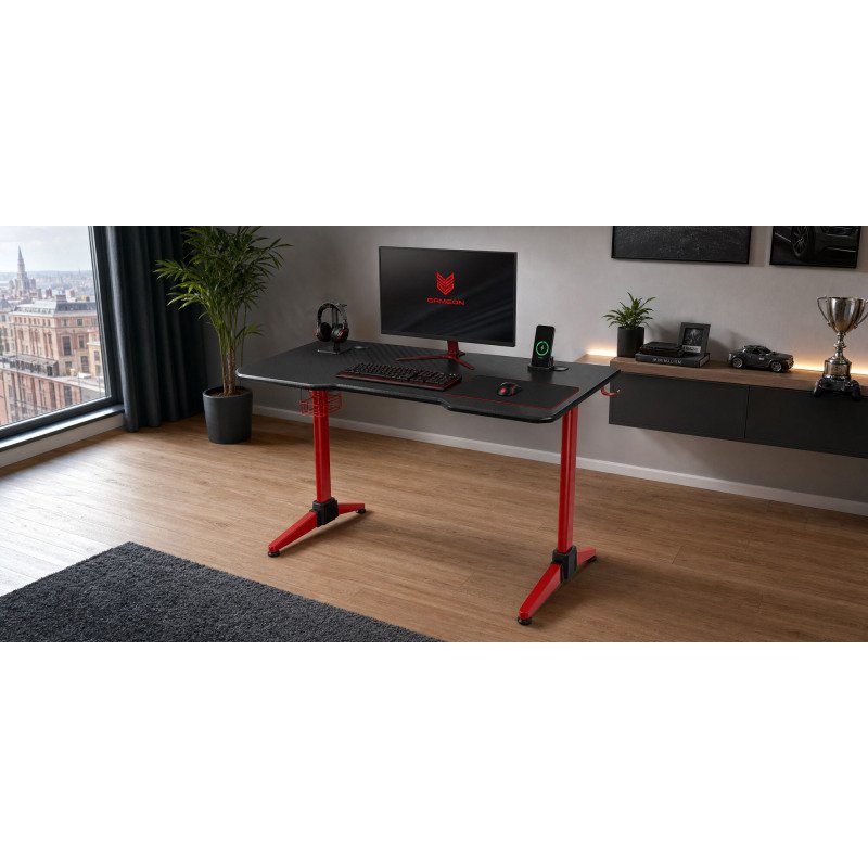 Bureau de gaming avec éclairage RVB