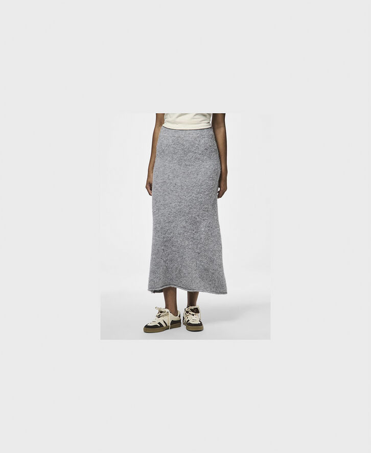 Pieces PCPAM HW ANK KNIT SKIRT BC Grå