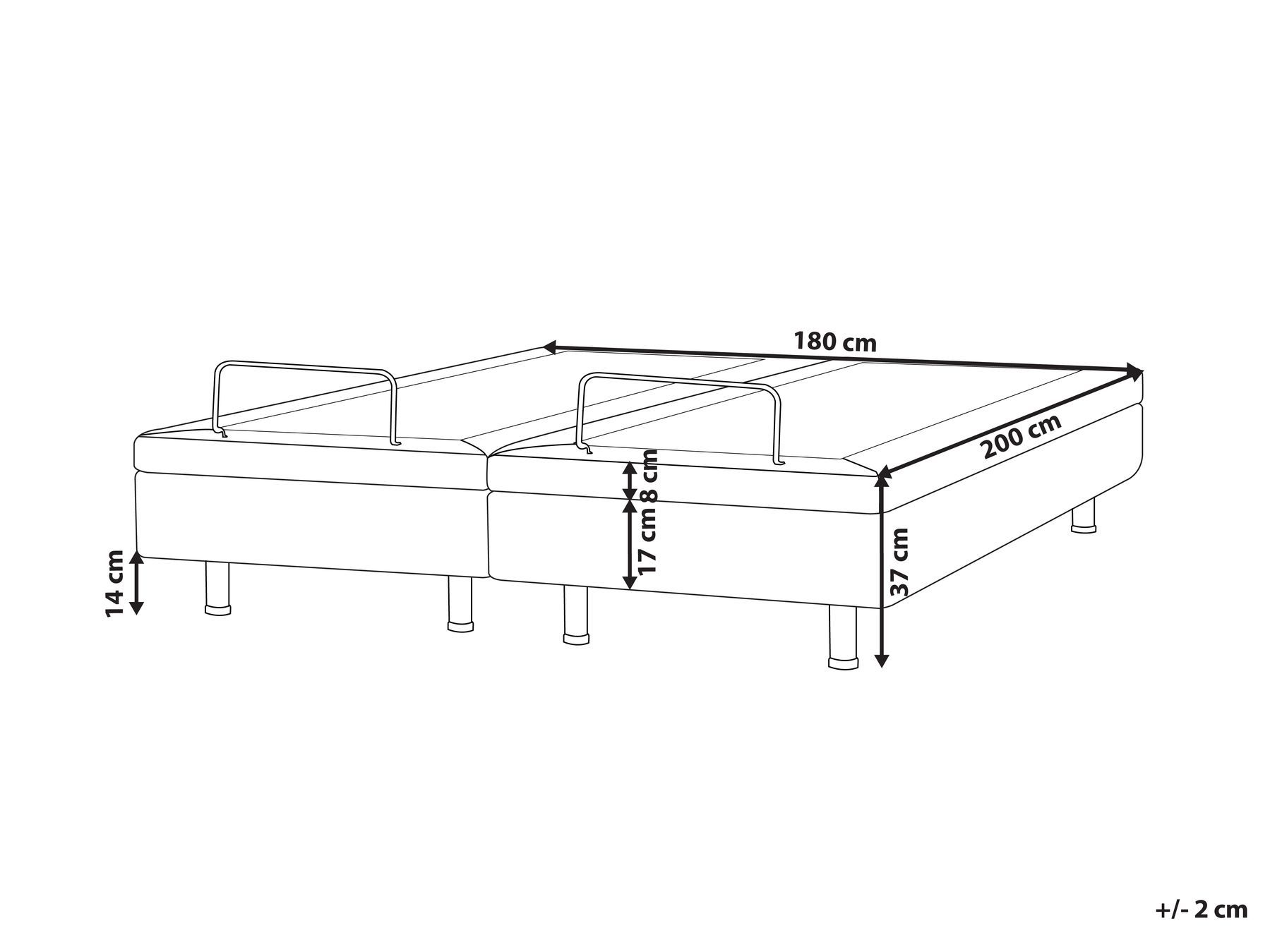 Verstelbaar bed zonder hoofdbord Bouclé DUKE 180 x 200 cm Gebroken wit