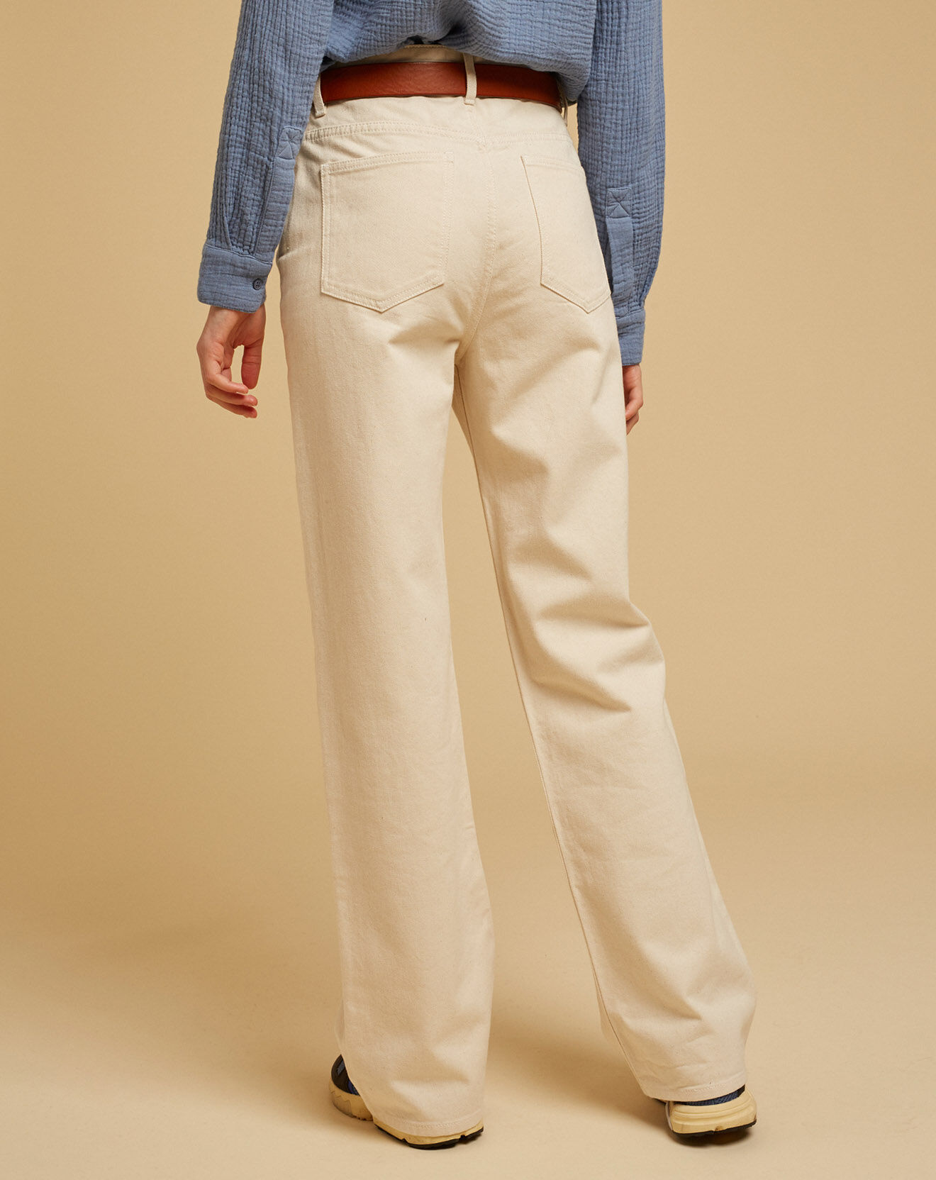 Chloé Stora Jean large en Toile de coton Ronda écru