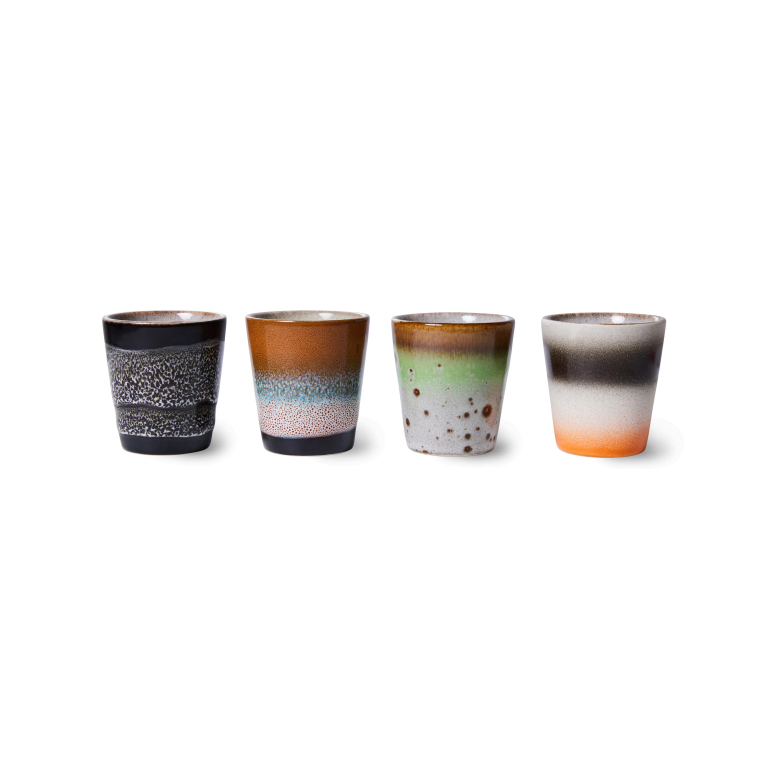 HKliving 70's Ceramic Ristretto mok set van 4 good vibes