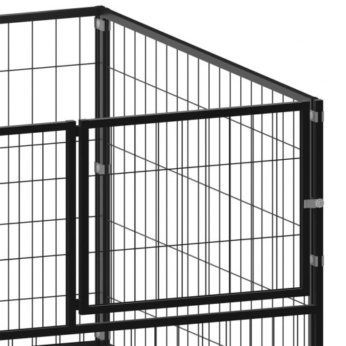 gaiola para cães de aço preto vidaXL