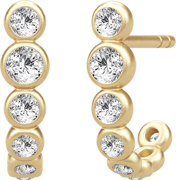 Julie Sandlau Grace curved earrings Gold /clear