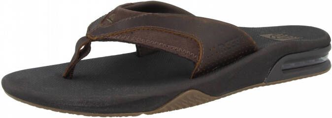 Reef Leather Fanningdark Brown Heren Slippers Donkerbruin