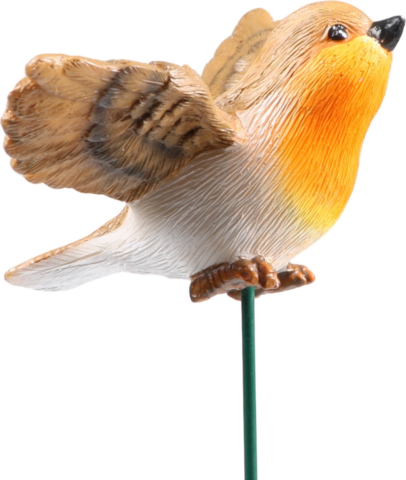 Farmwood Animals tuinsteker roodborst bruin / oranje 9 x 11 x 14 cm