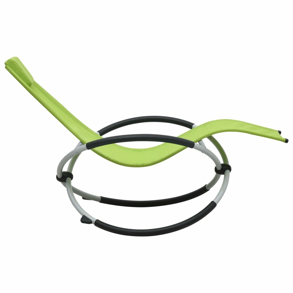 Chaise longue pour enfants acier vert
