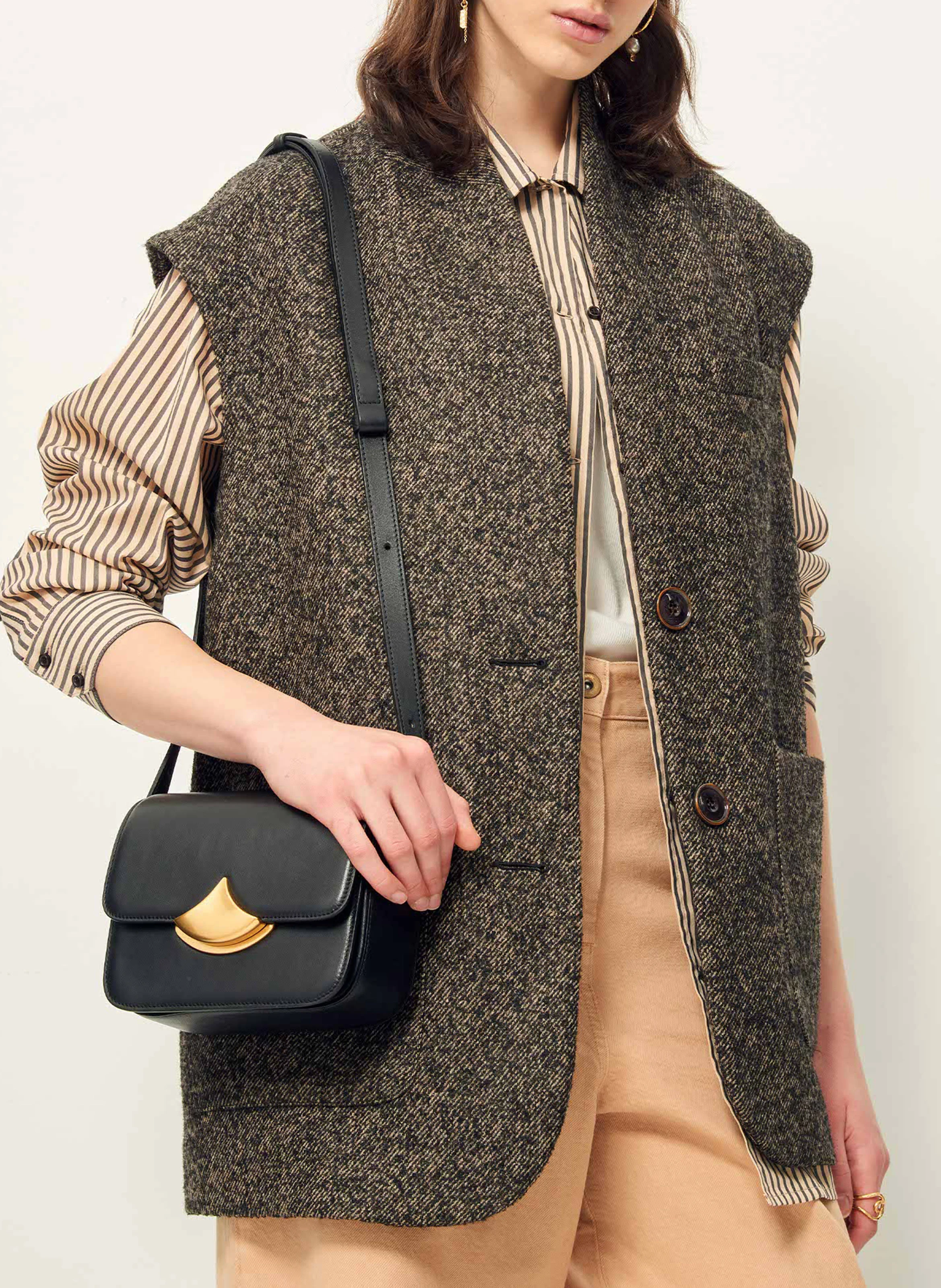 HEY JUDE - Veste de tailleur sans manches en laine mélangée | Noir