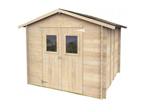 Abri de jardin en bois double porte cabanon pour outils CabaDuoWood