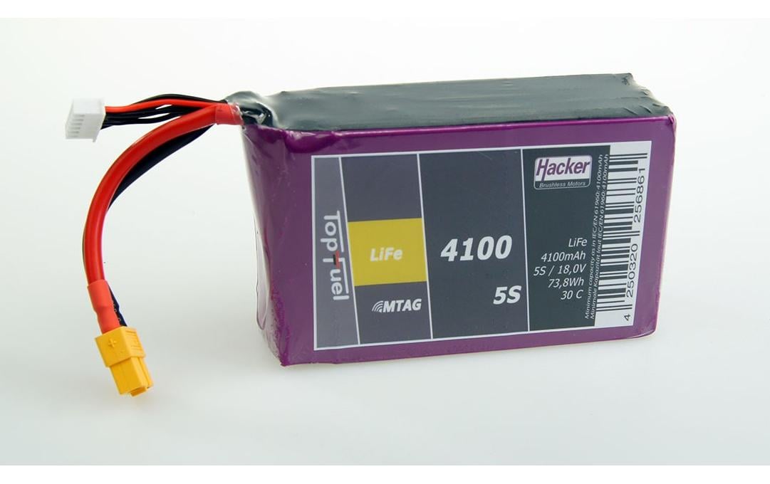 RC-Akku LiFe 4100 mAh 16.5 V 30C TopFuel MTAG5S Hacker TopFuel LiFe Akku für Flugmodelle