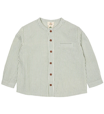 Copenhagen Colors Hemd - Green W. Cream Stripe