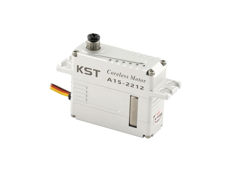 KST Mini Servo A15-2212 V8.0 25 kg, 0.11 s, Digital HV 15 mm Miniservo mit doppelt kugelgelagertem Stahlgetriebe und Softstart