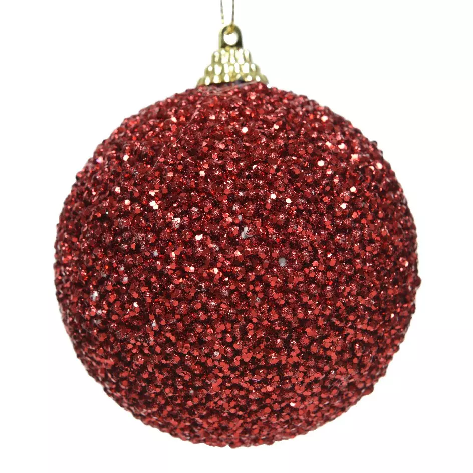Lot de 12 boules de Noël (D80 mm) Sury Rouge