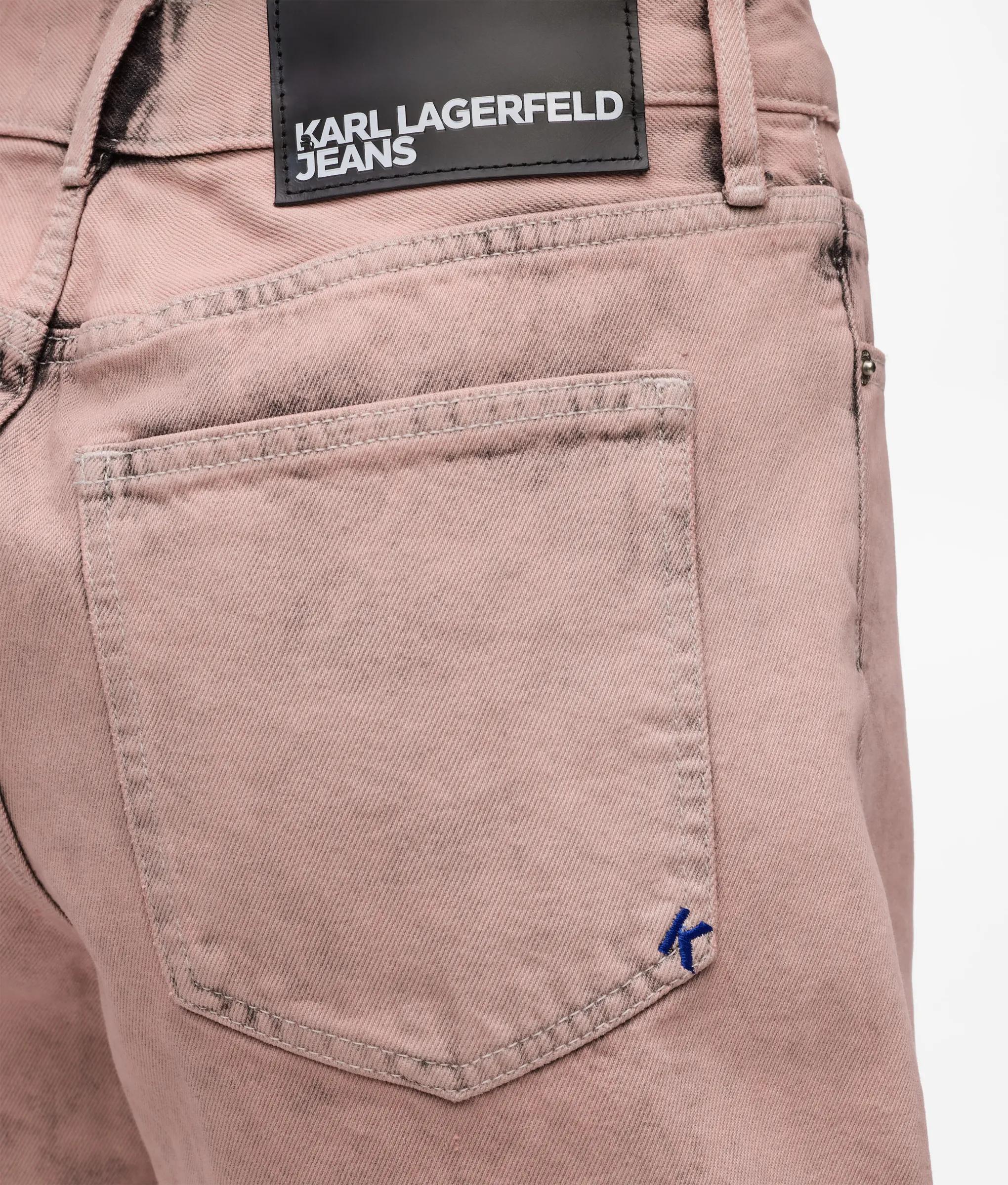 Denim shorts met hoge taille en opdruk