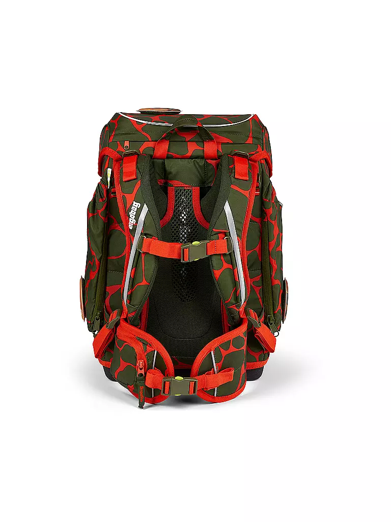 ERGOBAG Schultaschen Set 5tlg CUBO Lumi FeuerspeiBär olive