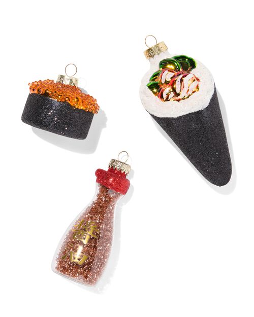 lot de boules de Noël sushi 10cm