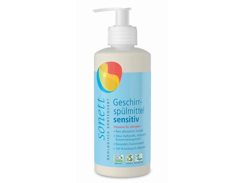 Sonett Geschirrspülmittel Sensitiv 300 ml Wasserhärteunempfindliches ergiebiges Mittel für das Geschirrspülen von Hand