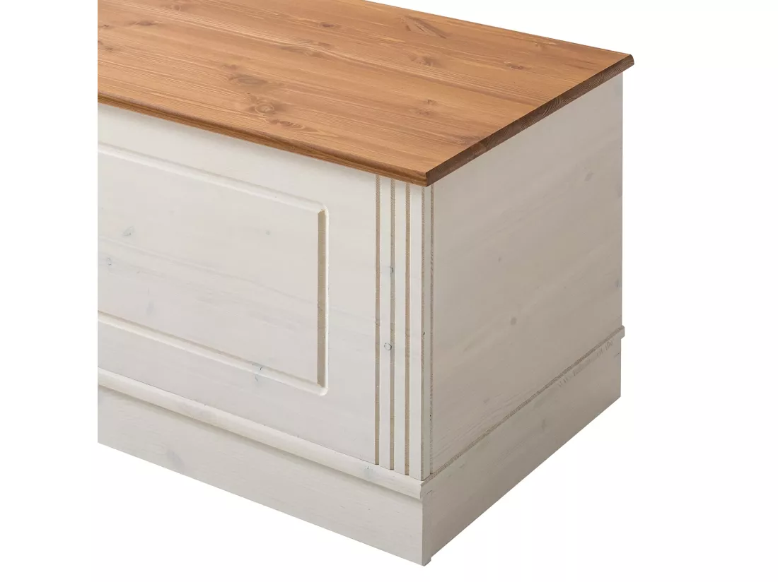 Commode avec rangement en pin blanc / miel