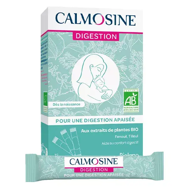 Calmosine Bebida Orgânica para Alívio da Digestão do Bebê - 12 sachês