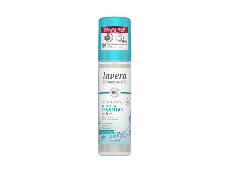 Lavera Deo Spray Basis Sensitiv Natural 75 ml Mildes Naturkosmetik-Deo für langanhaltenden Schutz