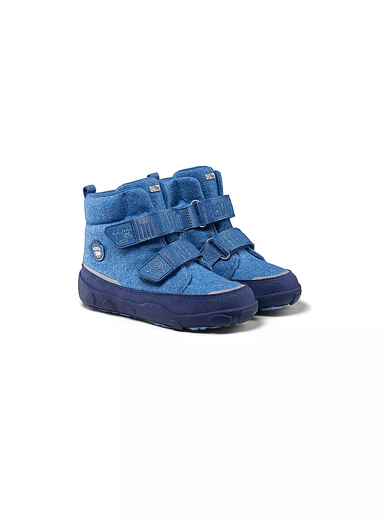 AFFENZAHN Kinder Winterstiefel WOLLE COMFY Elefant blau