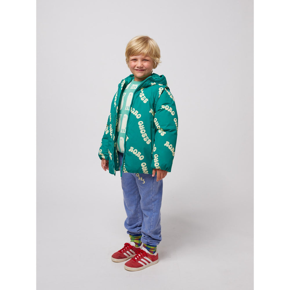 Køb Bobo Choses Green Wavy Bobo Choses All Over Lys Vatteret Anorak
