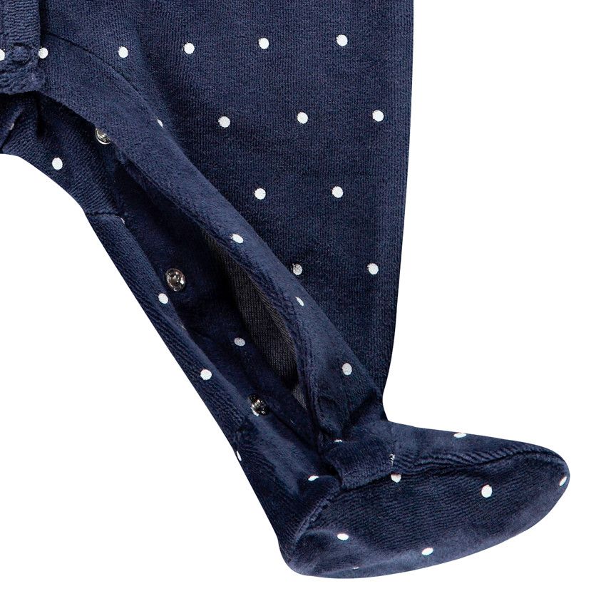 Dors-bien en velours à pois print Minnie Disney pour bébé fille - Bleu marine